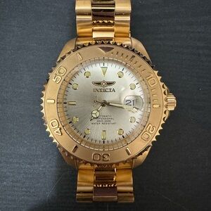 Invicta Gold-Tone Watch with Silver Dial